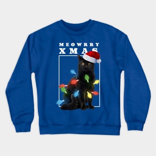 Funny Christmas cat Meowrry Xmas Crewneck Sweatshirt